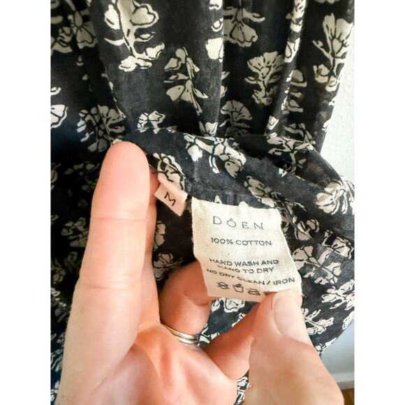 DÔEN | DOEN | Tulsi Dress Black White Midi Floral | Sz Medium - Picture 6 of 10